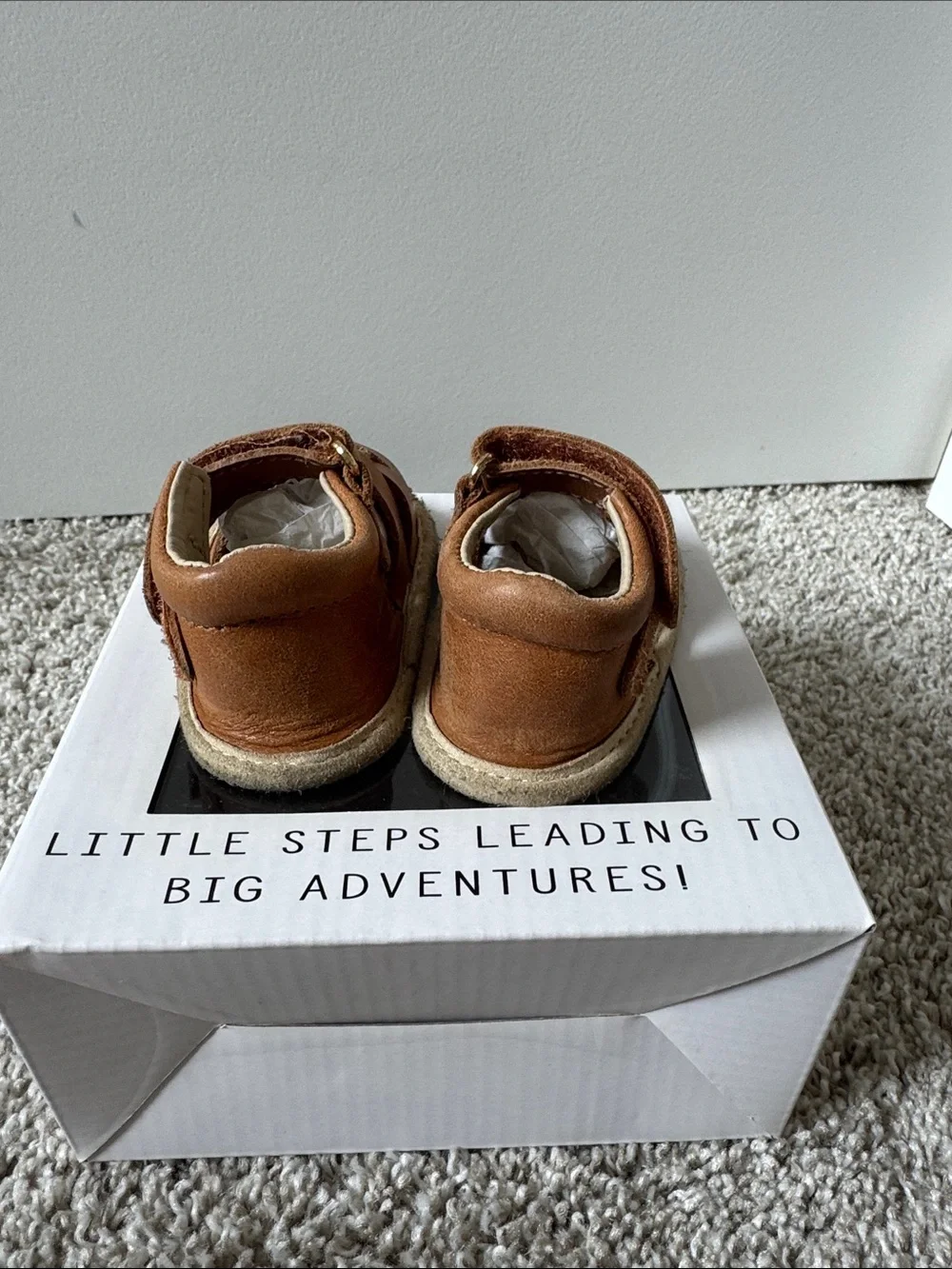 Little Bipsy Tan Leather Baby Moccasins